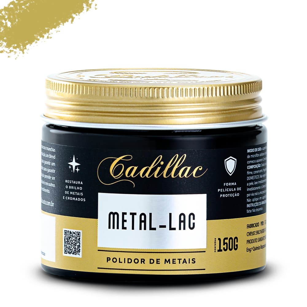 Polidor de Metais Cadillac Metal Lac 500ml - Brilho em Cromo, Alumínio e Partes Metálicas Automotivo