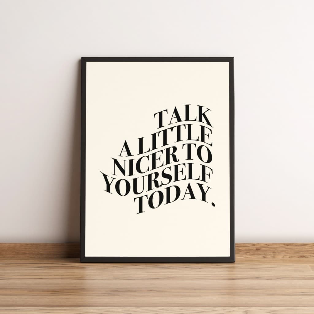 Quadro com frase motivacional em tipografia elegante 2340