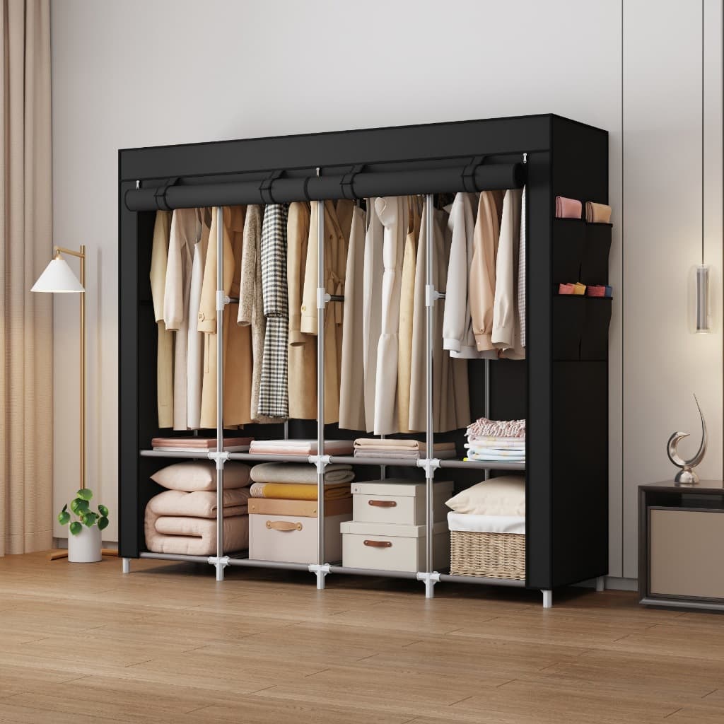 Guarda Roupa Dobrável Organizador De Roupas Portátil com Ziper Armário de Roupa Multifuncional