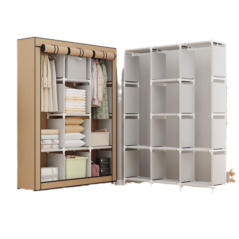 Guarda Roupa Dobrável Organizador De Roupas Portátil com Ziper Armário de Roupa Multifuncional