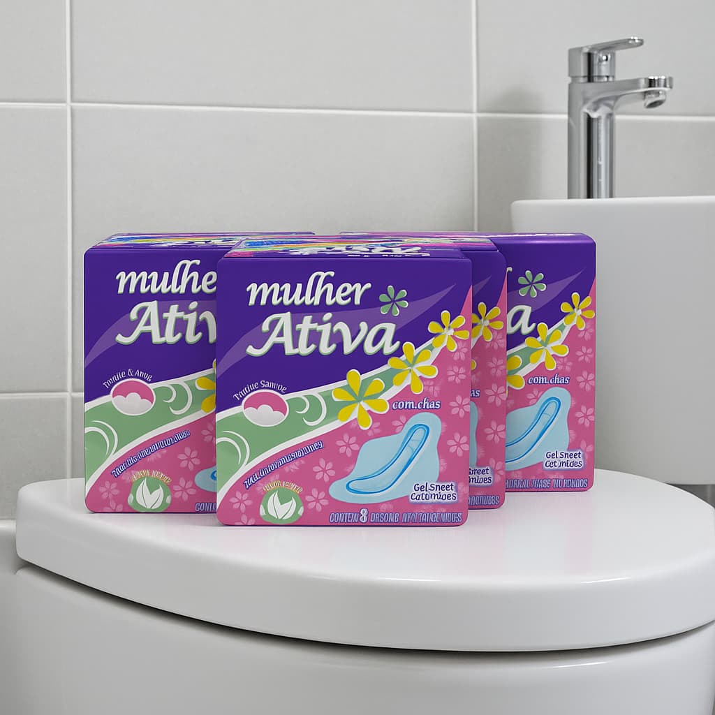 Absorvente Mulher Ativa com 8 Absorventes | Com Abas ou Sem Abas | 2/8/15/20 Unidades