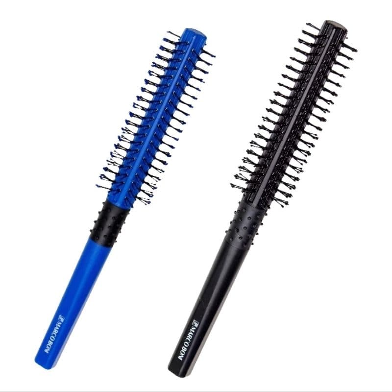 Escova De Cabelo Cilíndrica Daily Marco Boni 30mm Azul e preto PROFISSIONAL