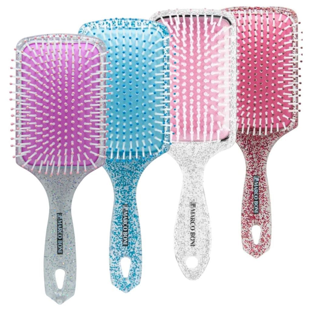 Escova de cabelo Raquete Almofadada Marco Boni Glitter