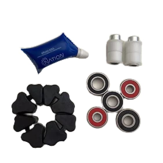 Kit Rolamento Roda Traseira + Bucha da Balança + Bucha da Coroa + Graxa Titan 150/160