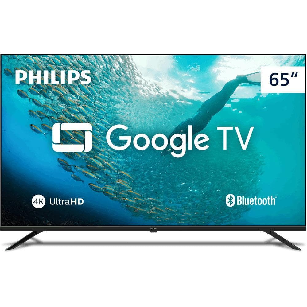 Smart TV Philips 65PUG7019  4K Ultra HD 4K 65" Google TV Pixel Precise Ultra HD e Dolby Digital e Áudio Dolby
