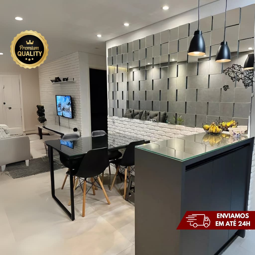 Espelho decorativo 3D painel de vidro para sala de estar