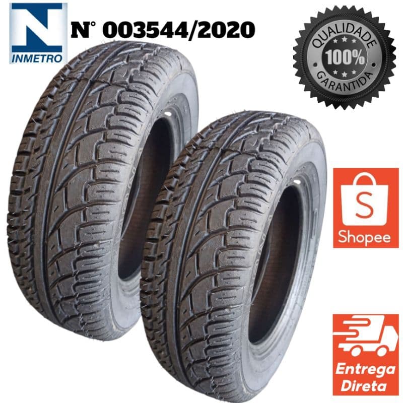 2x Pneus Remold R14 185/65 Linha Premium Borracha reforçada com selo de Inmetro