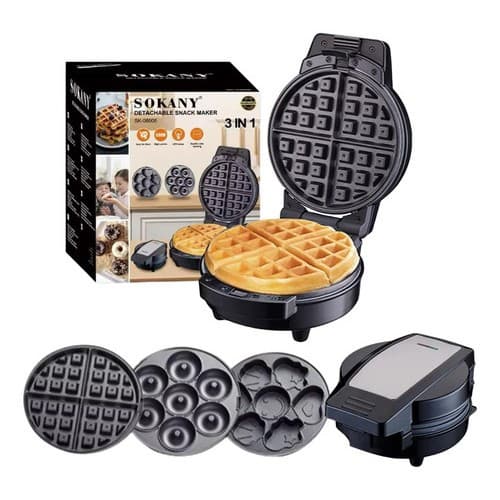 Máquina Multifuncional 3 Em 1 Waffle Bolinhos Donuts 600w Voltagem 110/220V