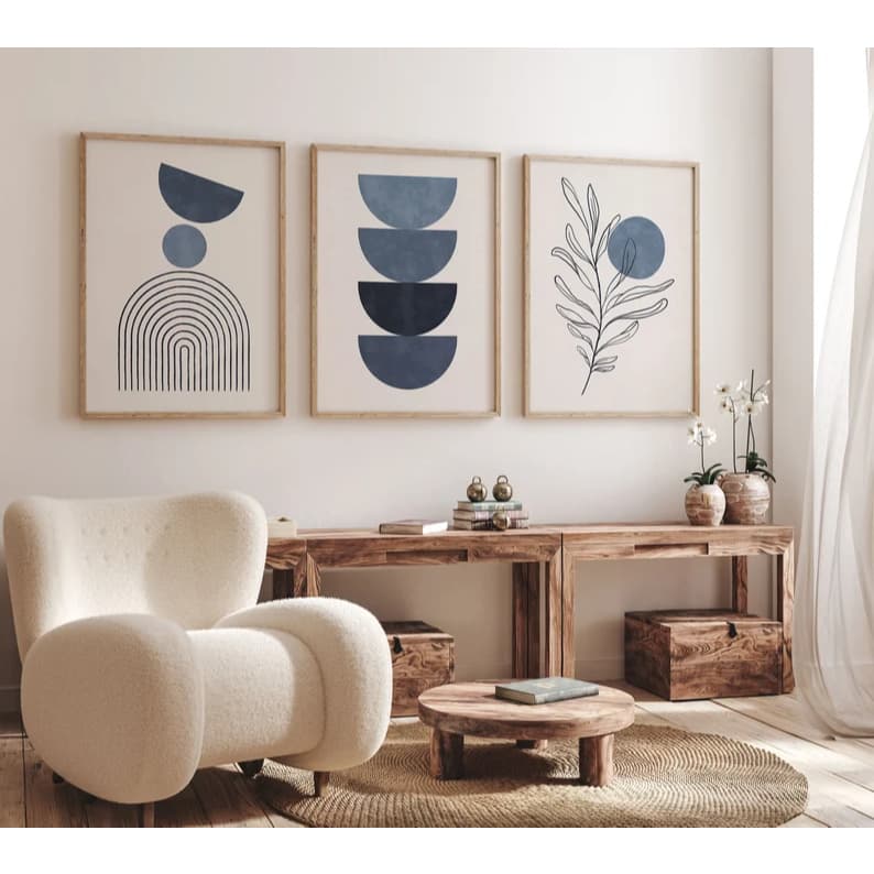 Kit 3 Quadros Decorativos Minimalista Moderno para Sala, Escritório e Quarto