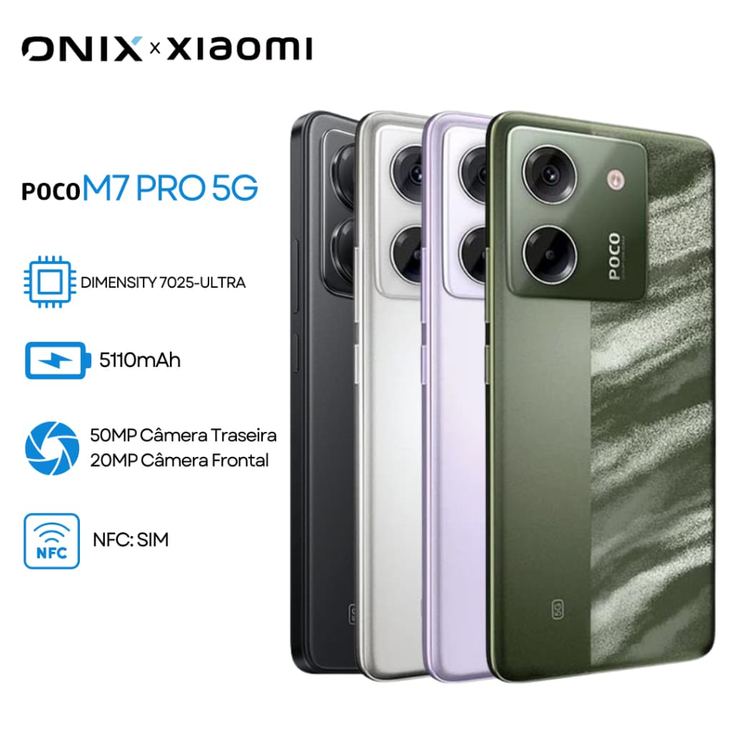 POCO M7 Pro 5G com câmera traseira tripla e bateria de 5110mAh