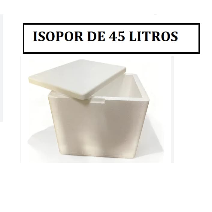 Caixa de isopor térmica de 45 litros BRANCO E LAMINADO