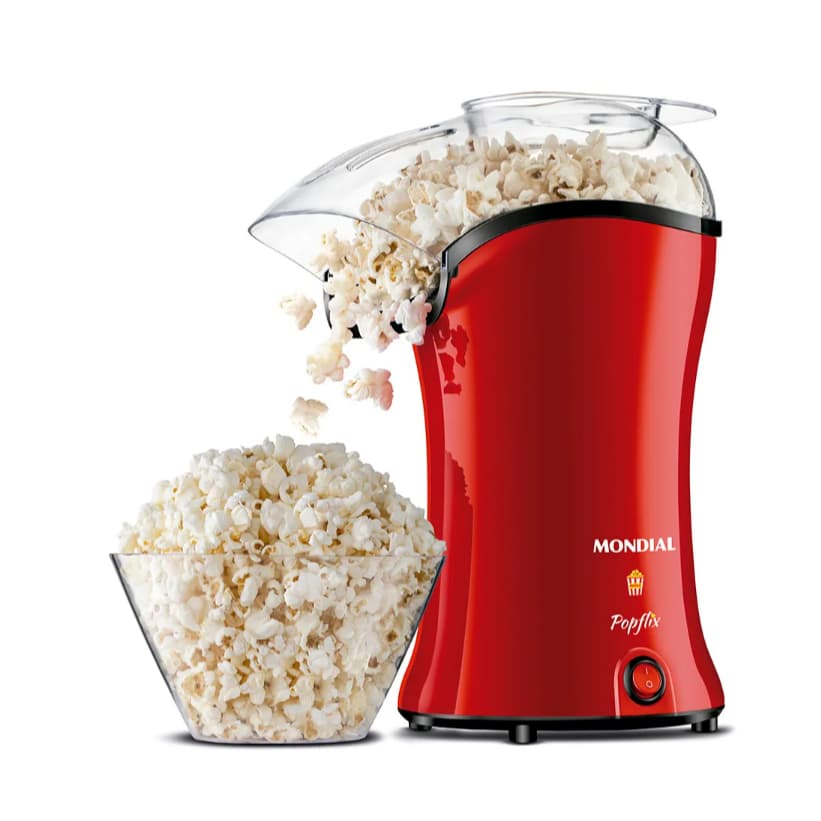 Pipoqueira Elétrica Mondial Popflix PP-03 1200W Sem Óleo Vermelha 110V/220V
