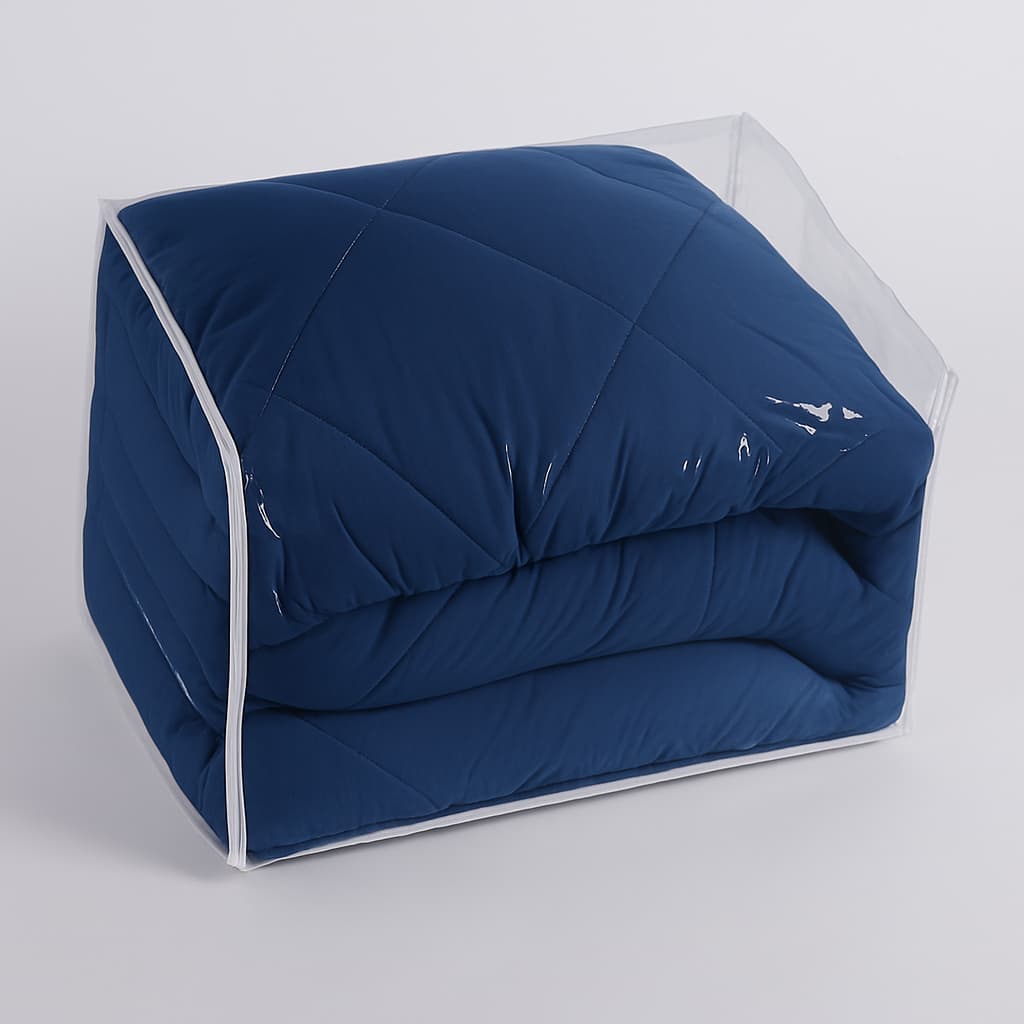 Kit 10 sacos organizadores para edredom casal azul escuro com zíper