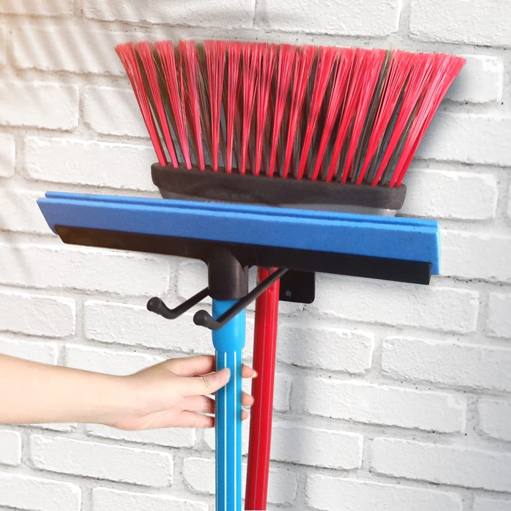 kIt 2 suportes organizador de vassouras e rodos 22cm em aço  suporte parede guarda rodo e vassoura reforçado