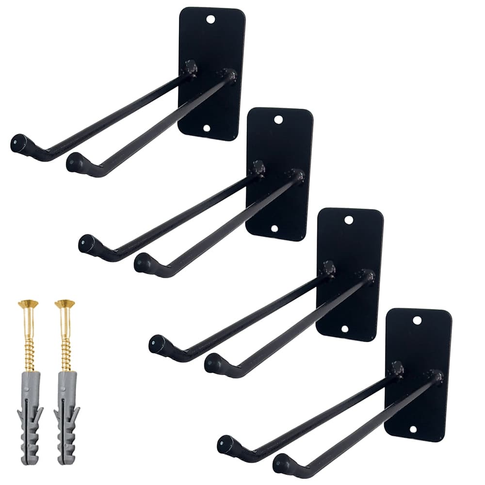 Kit 4 suportes organizadores de vassouras e rodos 22cm em aço para parede