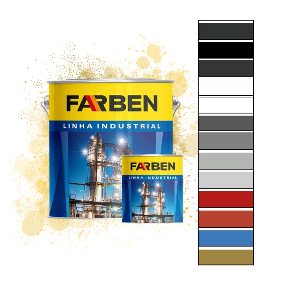 Lata de tinta industrial Farben com opções de cores para metais e alumínio