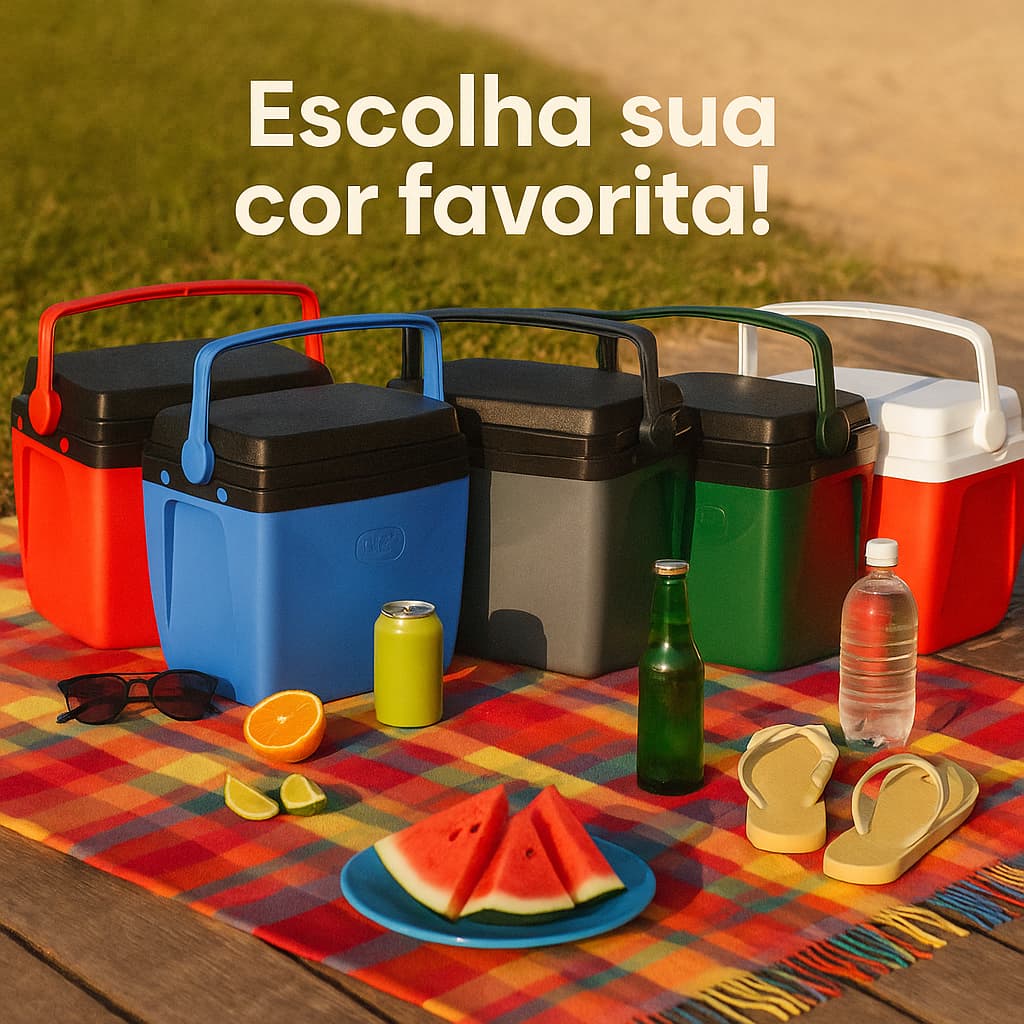 Caixa Térmica Cooler 18 Litros 24 Latas Com Alça