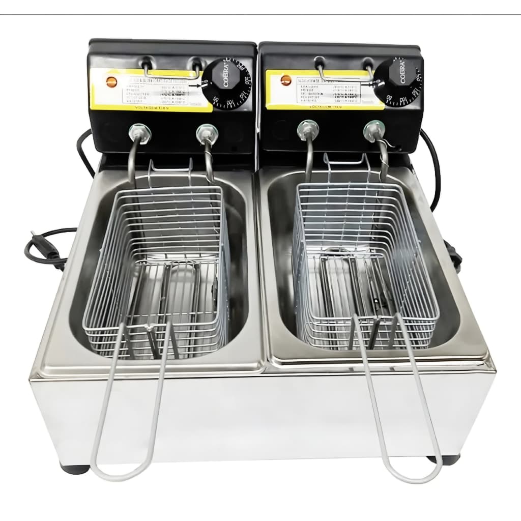 Fritadeira Elétrica Industrial 6 LTS 2 Cubas Inox