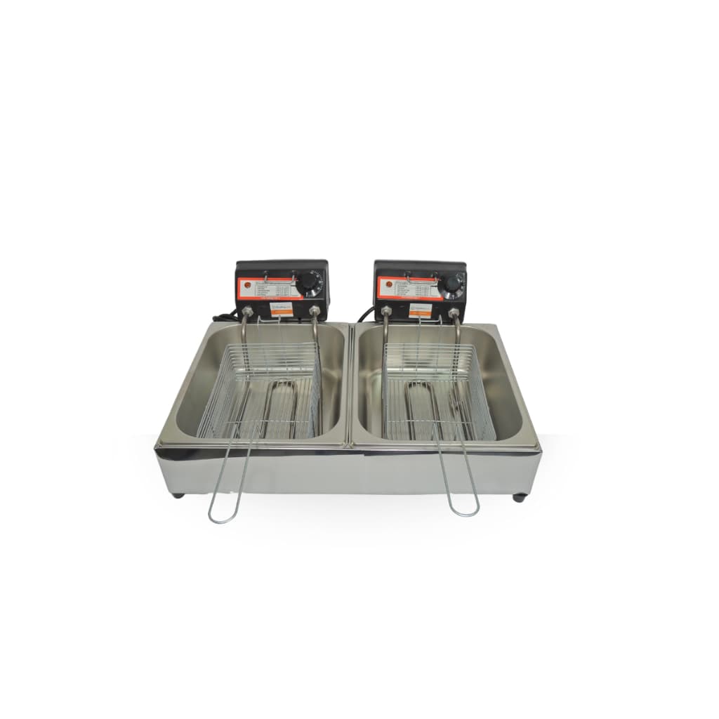 Fritadeira Elétrica 10 Litros Óleo 2 Cubas De 5lts 220v Industrial