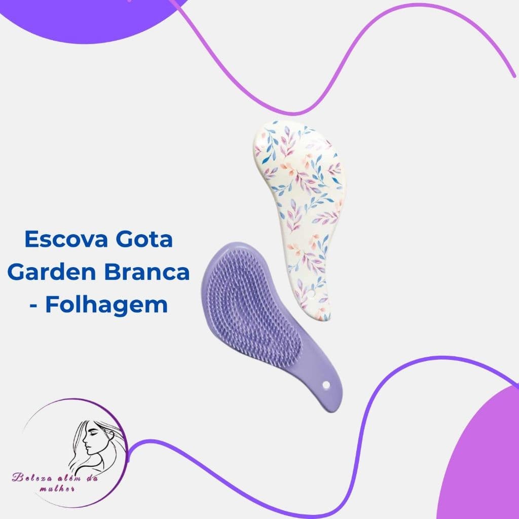 Escova de Cabelo Gota Garden Branca - Folhagem - Cabelos de todos os tipos