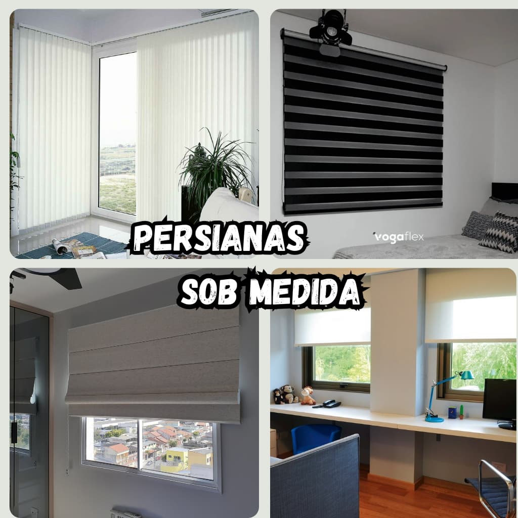 Persiana Sob Medida Vertical Rolo Romana Tecido Blackout PVC Sala Quarto