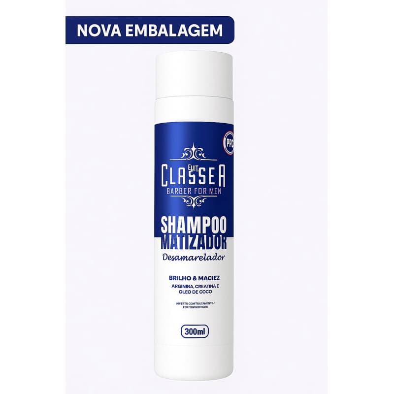 Shampoo Matizador Platinum Classe A 300ml Para Grisalhos E Loiros Desamarelador