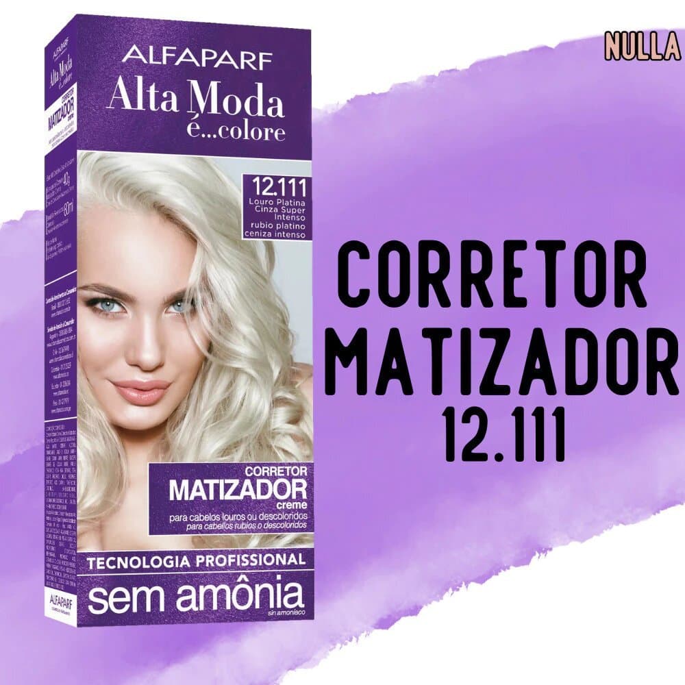 CREME MATIZADOR ALTA MODA ALFAPARF 12.111 LOURO PLATINA CINZA SUPER INTENSO 40G