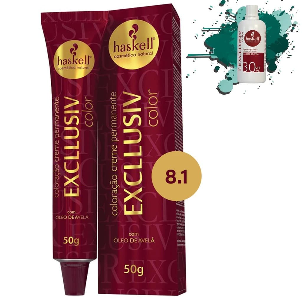 Coloração Profissional 8.1 Louro Claro Acinzentado Excllusiv Color Haskell
