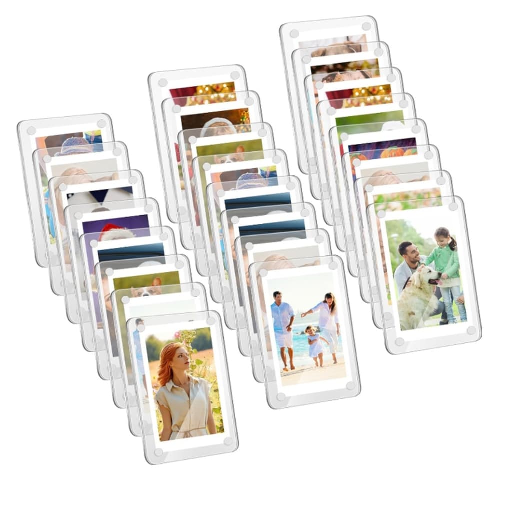 Kit 5 Porta-retratos Magnéticos Acrílico Para Geladeira com imagens de família e animais