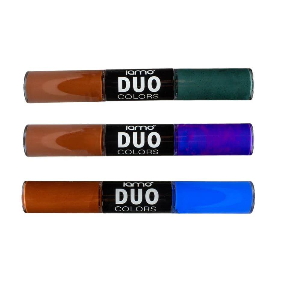 Máscara de Cílios Duo Colors Iamo 2 em 1 – Colorida Marrom + Verde | Marrom + Roxo | Marrom + Azul