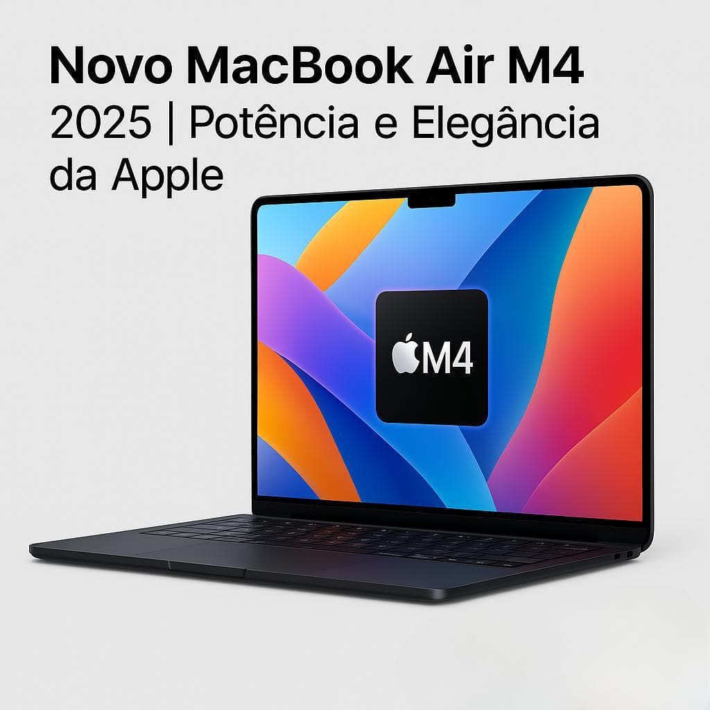 MacBook Air Apple chip M4, CPU de 10-Core, Tela Retina 13,6 pol, com 16GB memória SSD