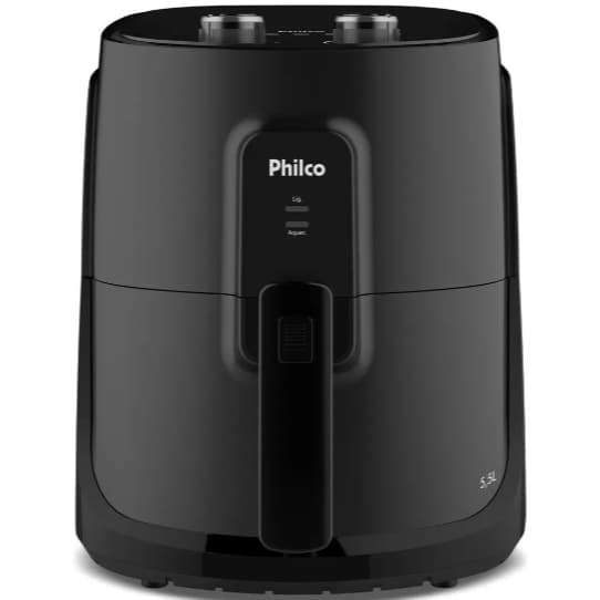 Fritadeira Elétrica Air Fryer Philco 5,5L 1500W PAF55A Cesto Quadrado Preto