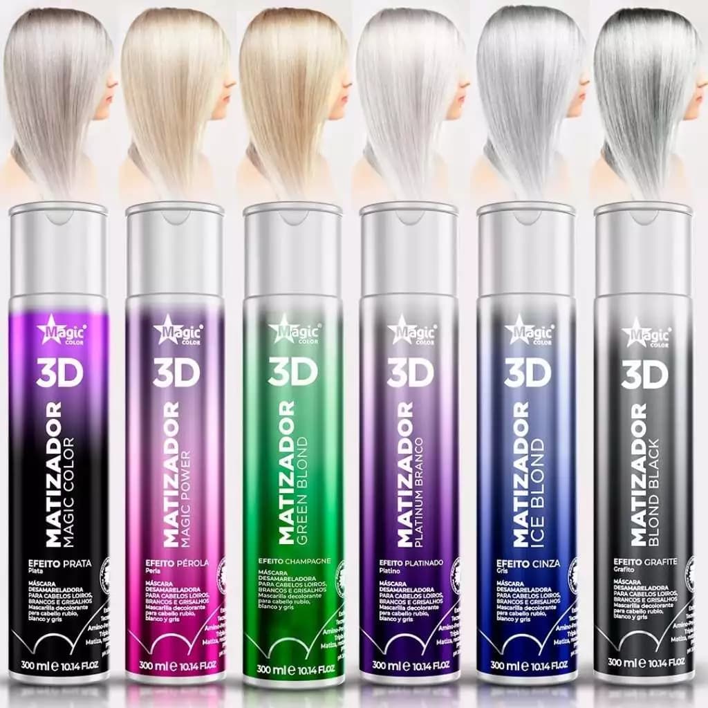 Matizador Magic Color: Pérola, Prata, Cinza, Grafite, Platinado, Marsala, Vermelho e Ruivo