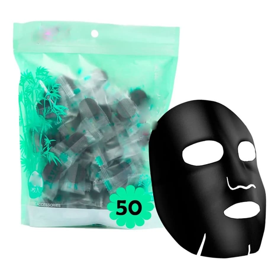 150 Máscaras Desidratadas Facial Preta De Carbono E Bambu Skin Care Limpeza Facial