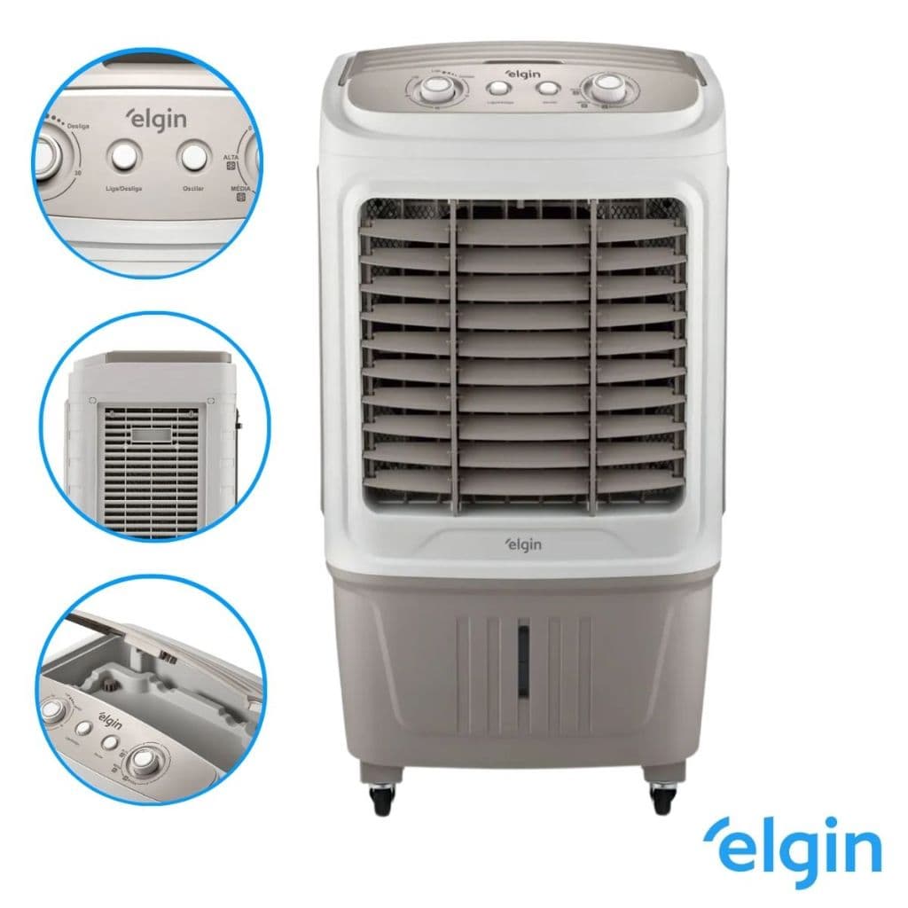 Climatizador Elgin Big Air 45L Bivolt 2400m³/h, Autonomia de 25h, Portátil Grande e Medios Ambientes