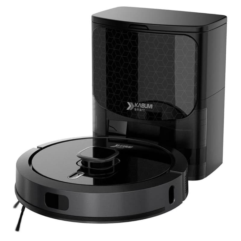 Robô aspirador KaBuM! Smart 900 IR360° preto com dispensador de pó e base autolimpante
