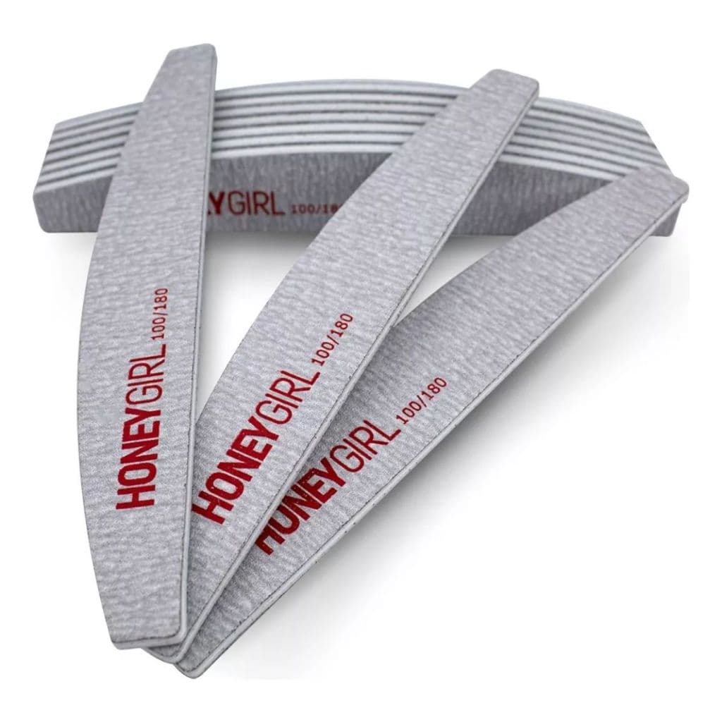 10 Lixas Bananão Vermelha Honey Girl Unha Em Gel 100/180