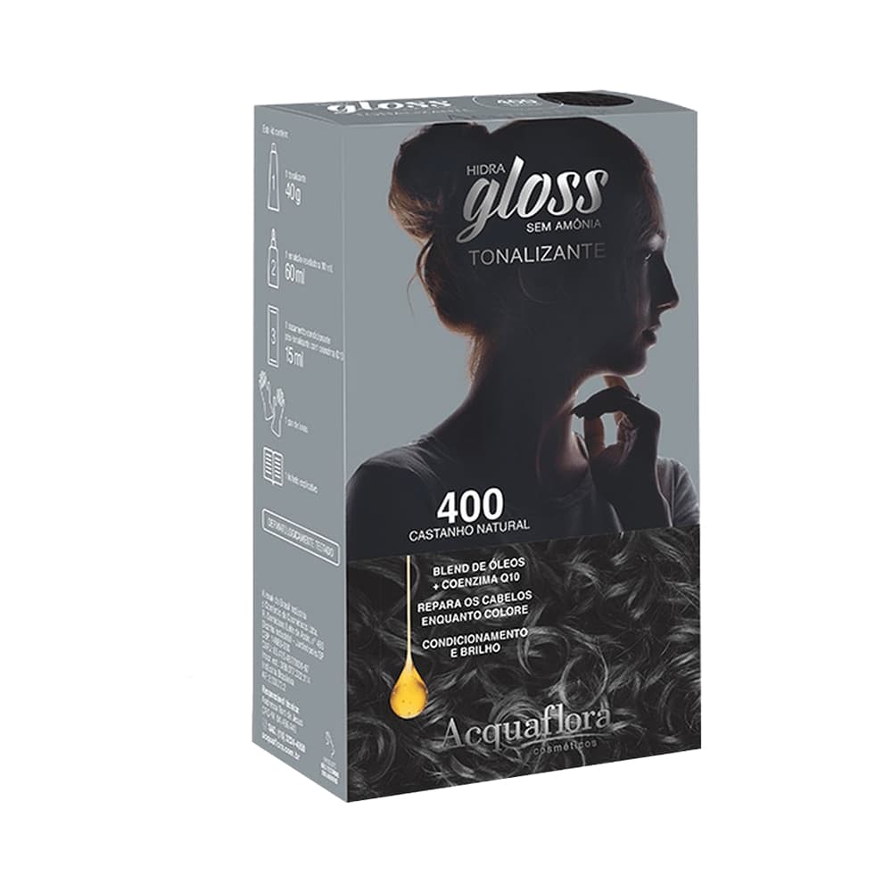 Tonalizante Acquaflora Hidra Gloss 400 Castanho Natural