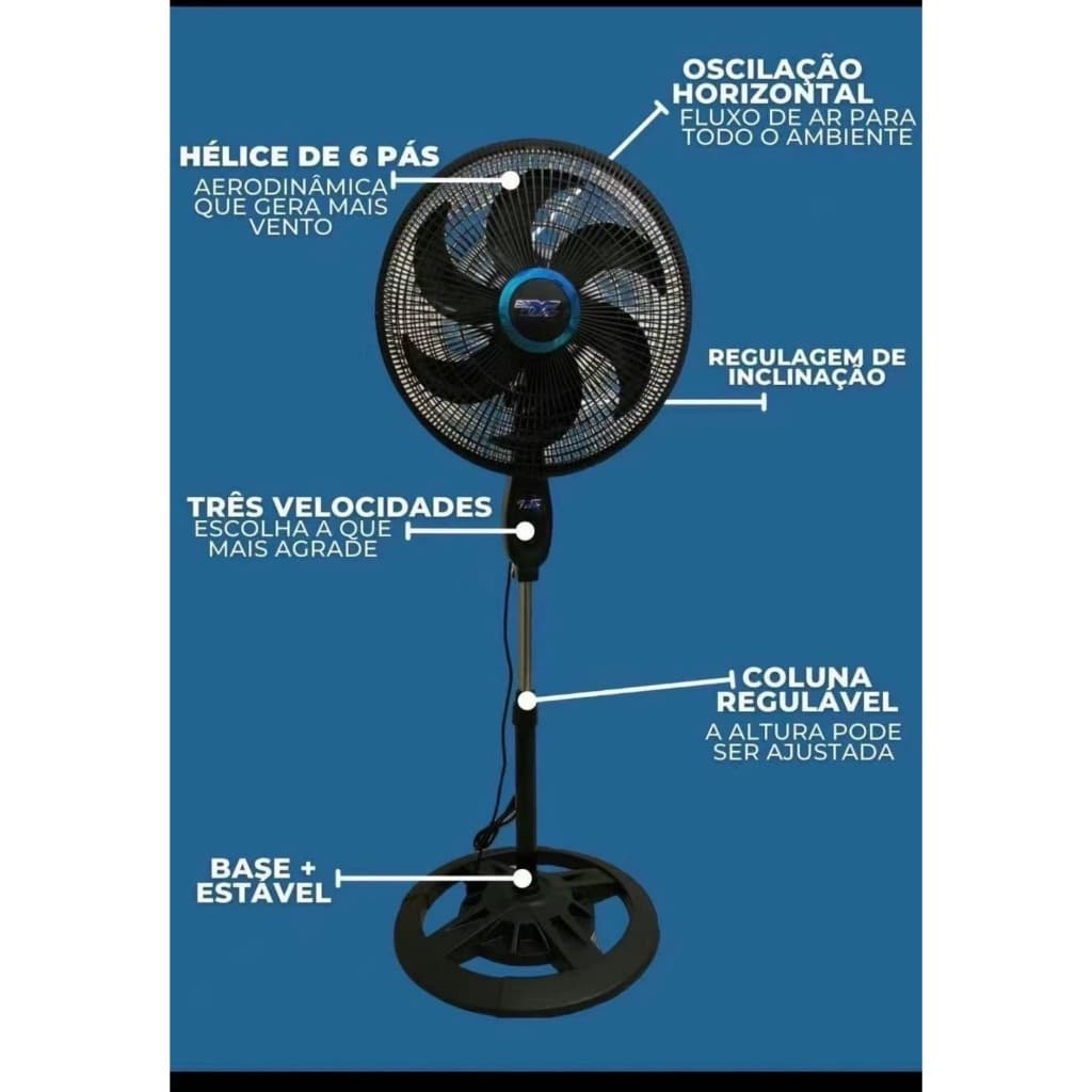 Ventilador de Coluna 103cm-130cm ajuste de altura livremente, ventilador de pé 110v/220v
