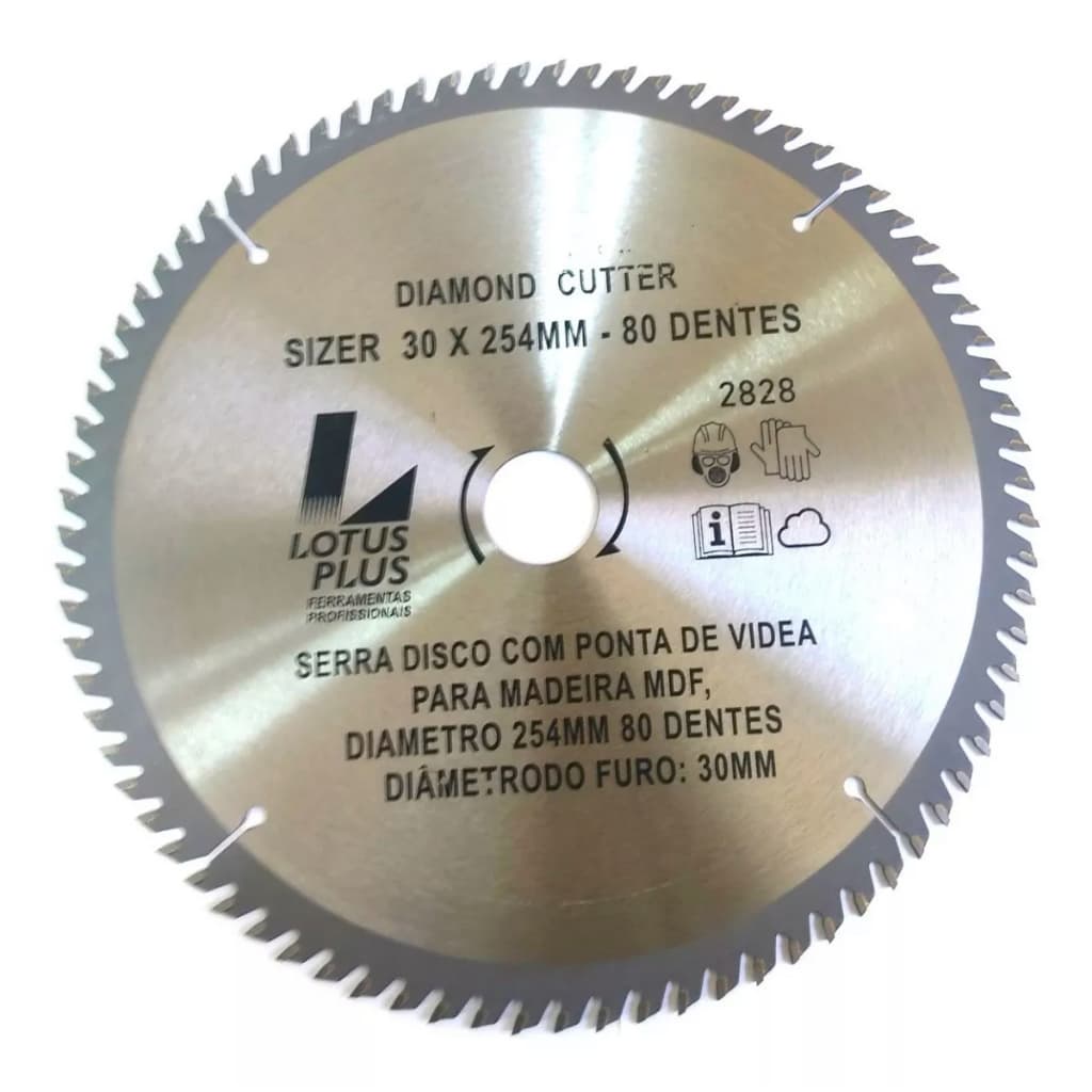 Disco Serra Videa Aço Carbono Para Madeira Mdf Compensado 80 Dentes 10p