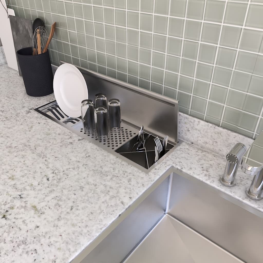 Calha Escorredor Inox Retângular Aço Inox Escovado