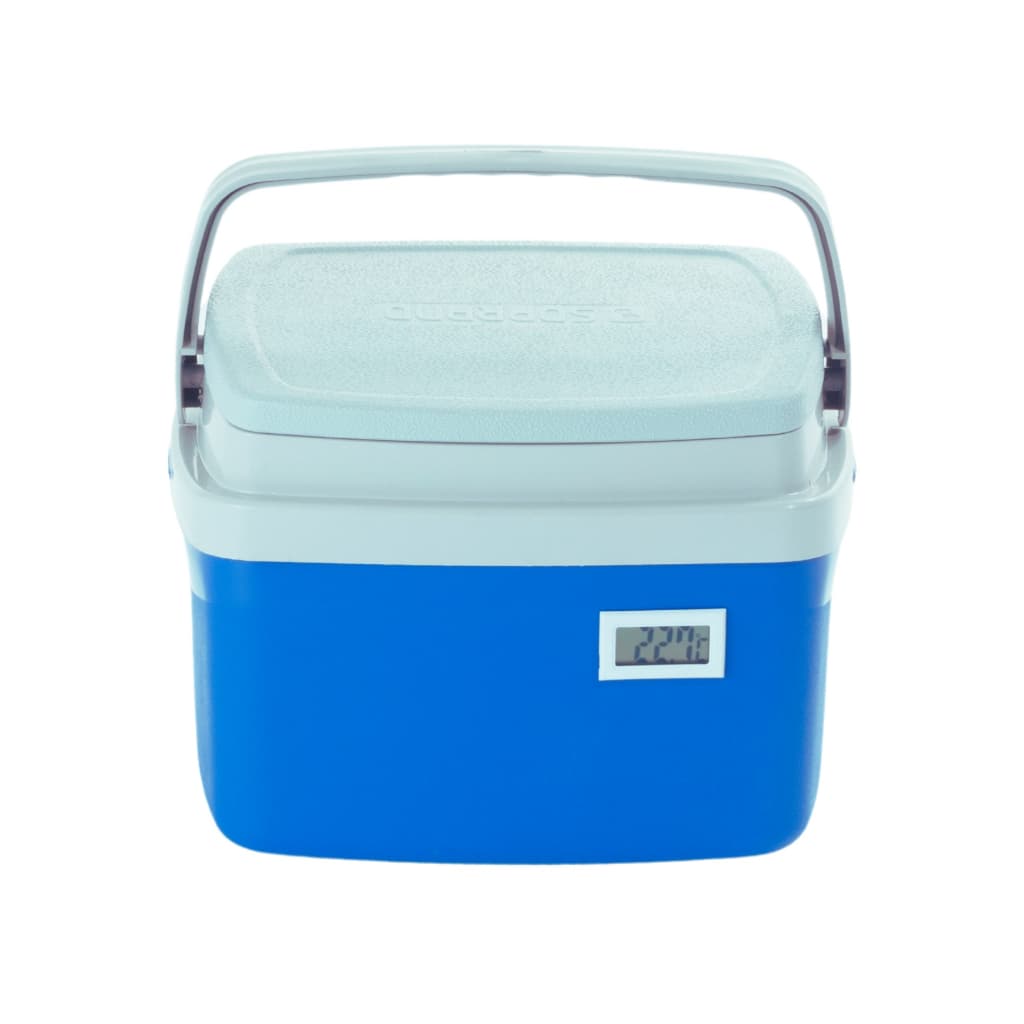 Caixa Térmica Cooler 5 Litros com Termômetro Digital Azul e Branco
