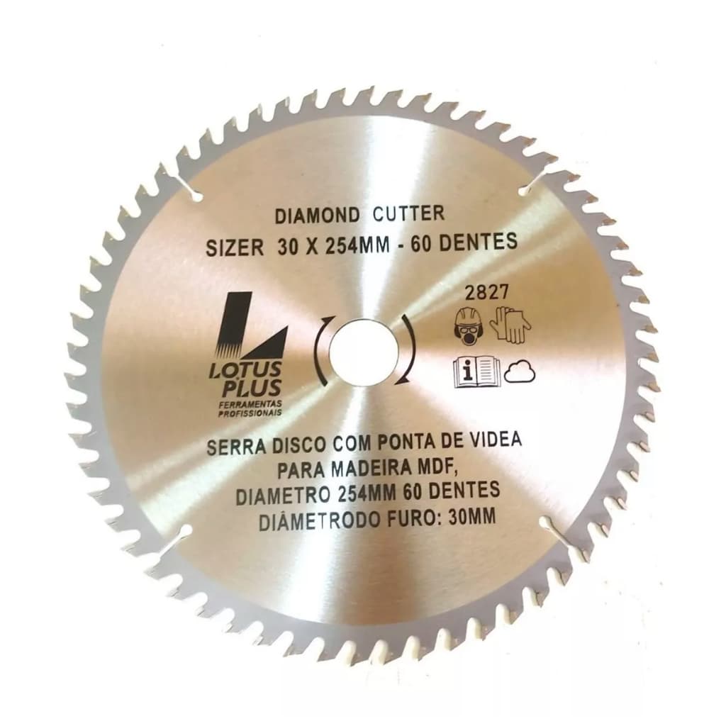 Disco Serra Videa Aço Carbono Para Madeira Mdf Compensado 60 Dentes 10p