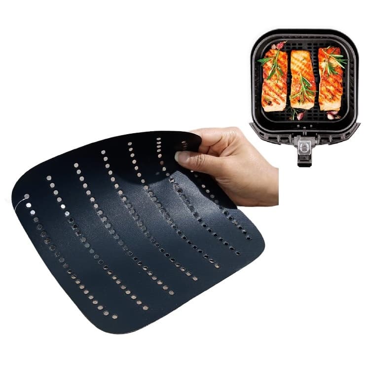 Protetor Manta Teflon para Cesto Fritadeira  AirFryer Modelo Quadrado 21 CM  Air Fryer 5L Mondial AFN-50-BI