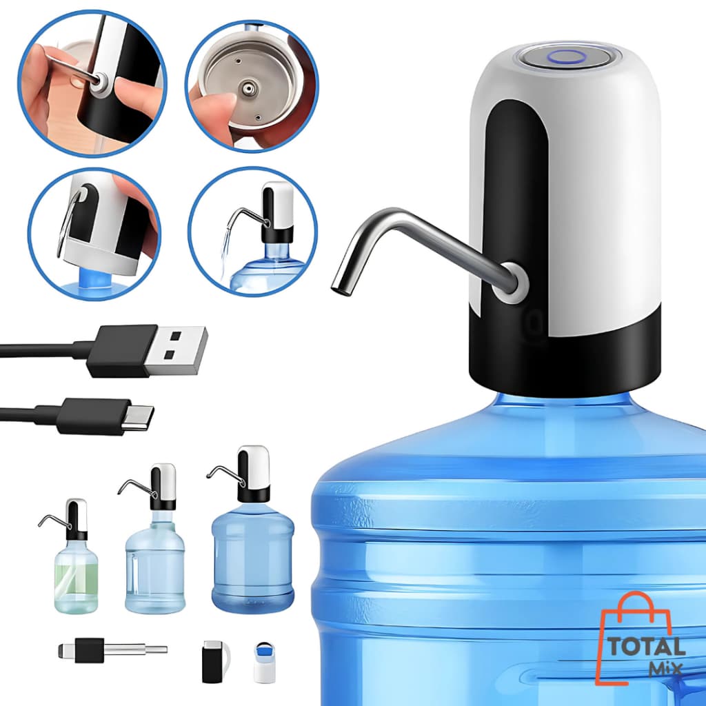Bomba de Água Mineral Purificador Elétrica Recarregavel - Abastecimento Rápido Galão Pratico Moderna