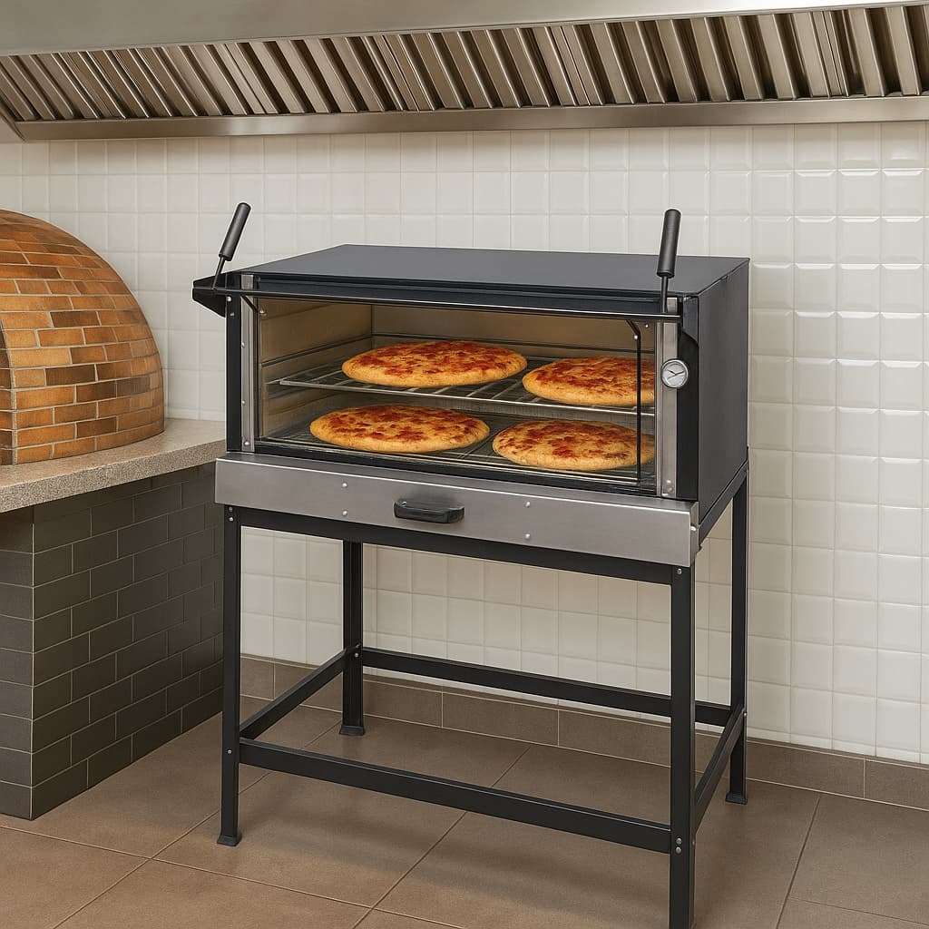 Forno de Pizza Industrial a Gás com Pedra Refratária 100x68 Cristalaço