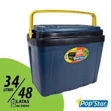 CAIXA TÉRMICA 16 a 34 LITROS COOLER POP STAR TAMPA COM PORTA COPOS