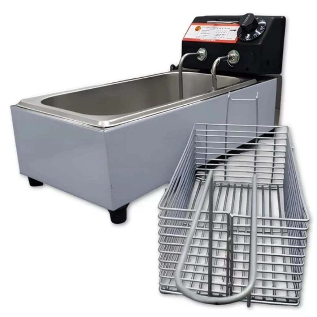 Fritadeira Elétrica Inox Profissional 3,5L Cuba linha industrial Central Coifas
