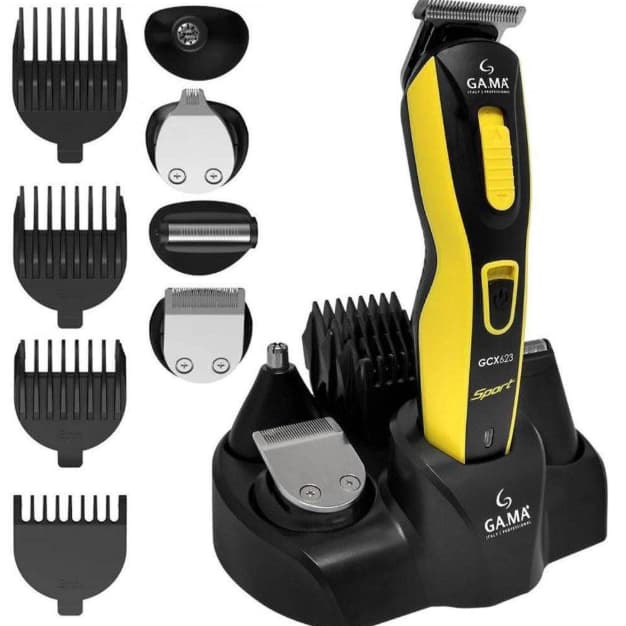 Maquina de Cortar Cabelo Gama Italy GCX-623 Sport Amarela Aparador Barbeador
