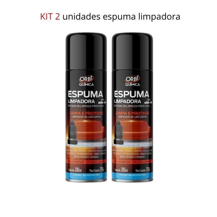 kit 2 Espuma Limpadora Orbi Química 300ml –  Limpa e Protege Estofados, Carpetes e Mais